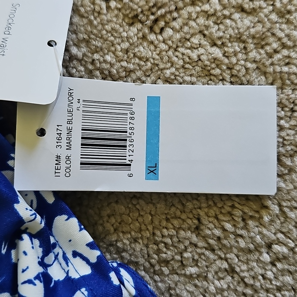Floral Blue and White Womens  Dress - Picture 8 of 9